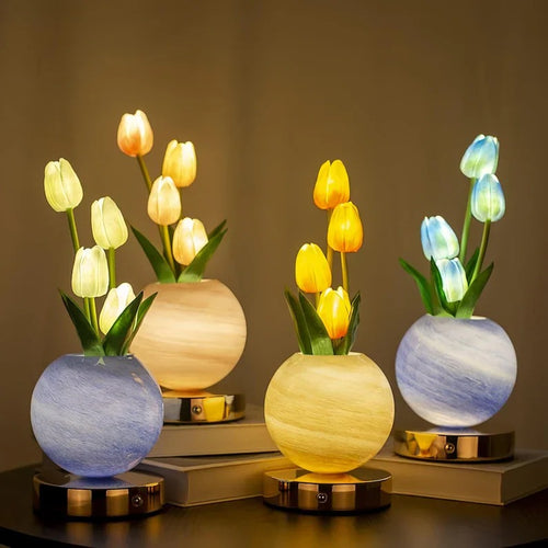 Three-Color Tulip Planet Night Light