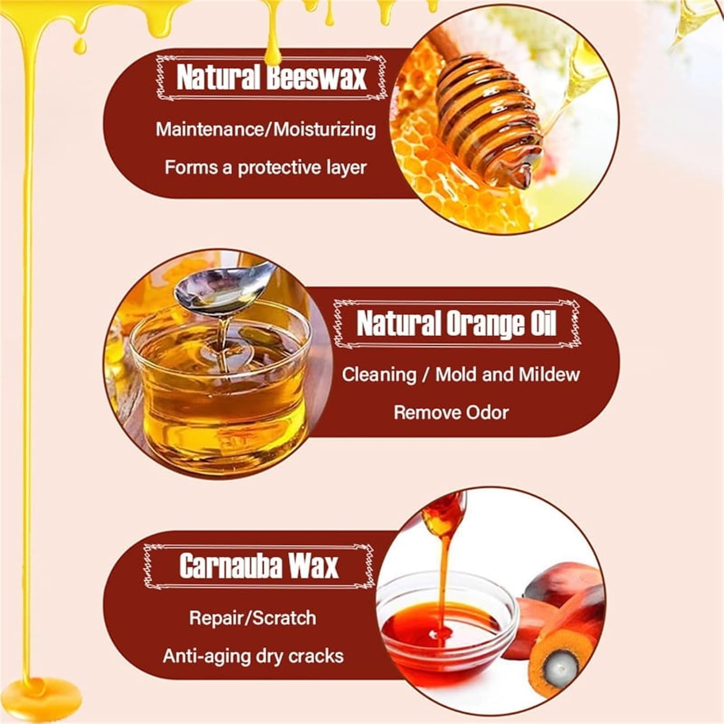 Natural Beeswax & Orange Oil Furniture Polish and Cleaner