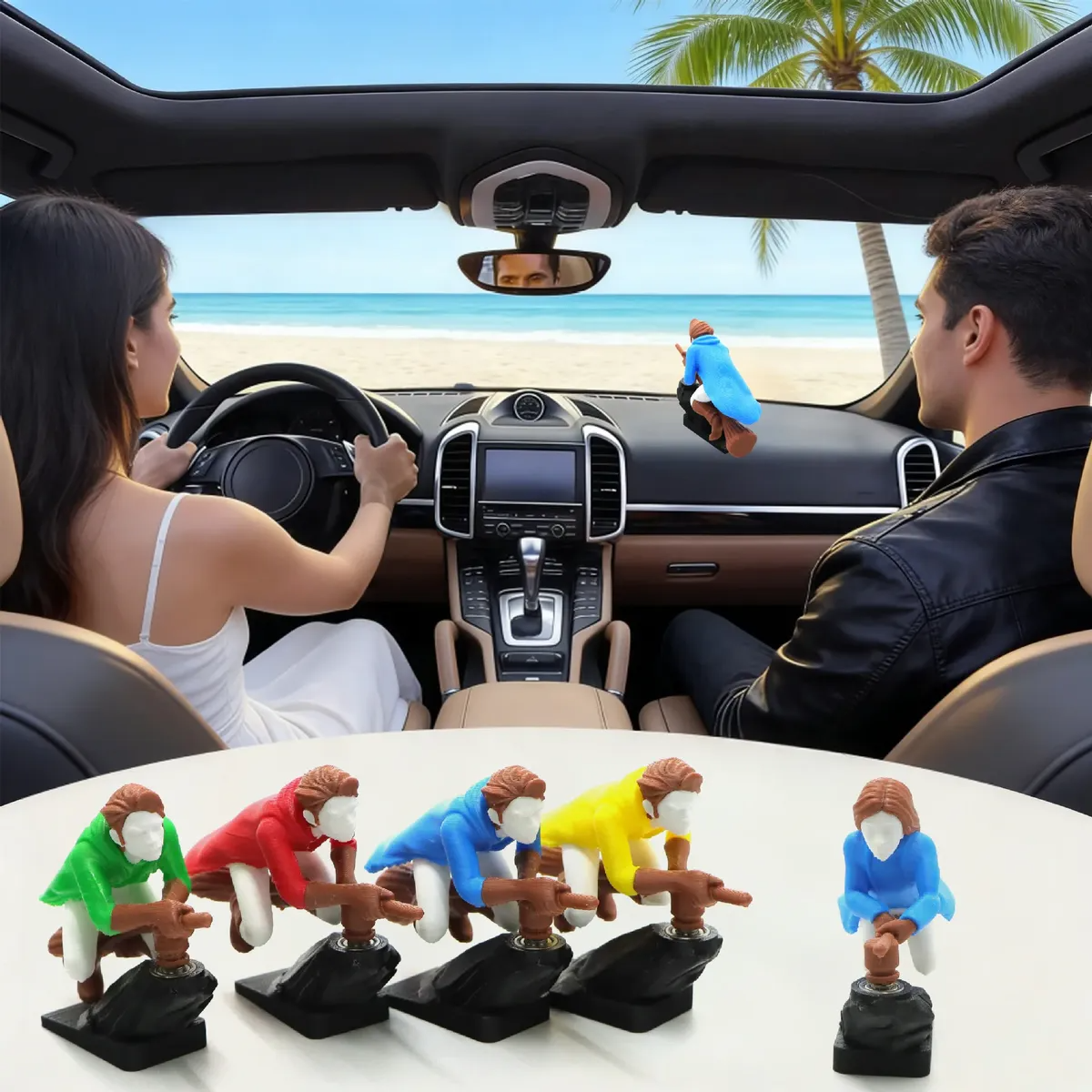 Whimsical Moving Witch Car Ornament