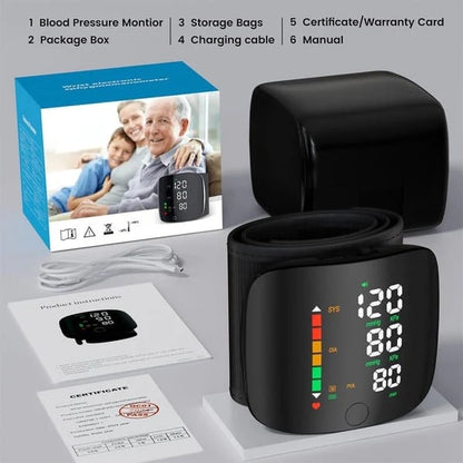 Voice Broadcast Wrist Blood Pressure Monitor with LED Display