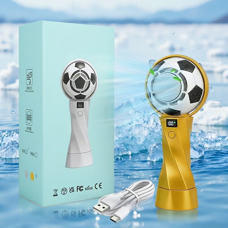 2026 World Soccer USB Rechargeable Football Handheld Fan 