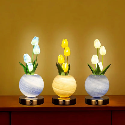 Three-Color Tulip Planet Night Light