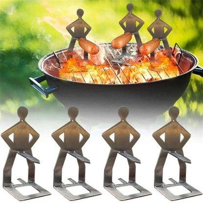 3 PCS Stainless Steel Muscle Man Hot Dog Holder