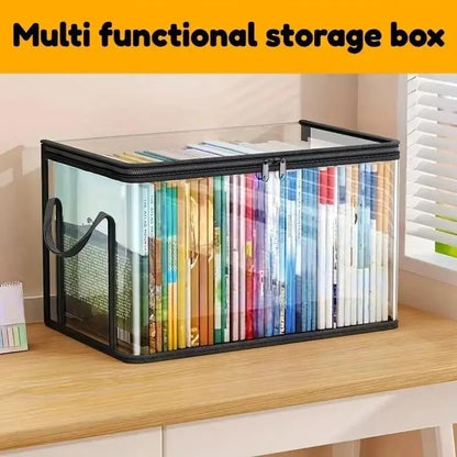 Large Clear Heavy Duty Storage Bin With Hinged Lid
