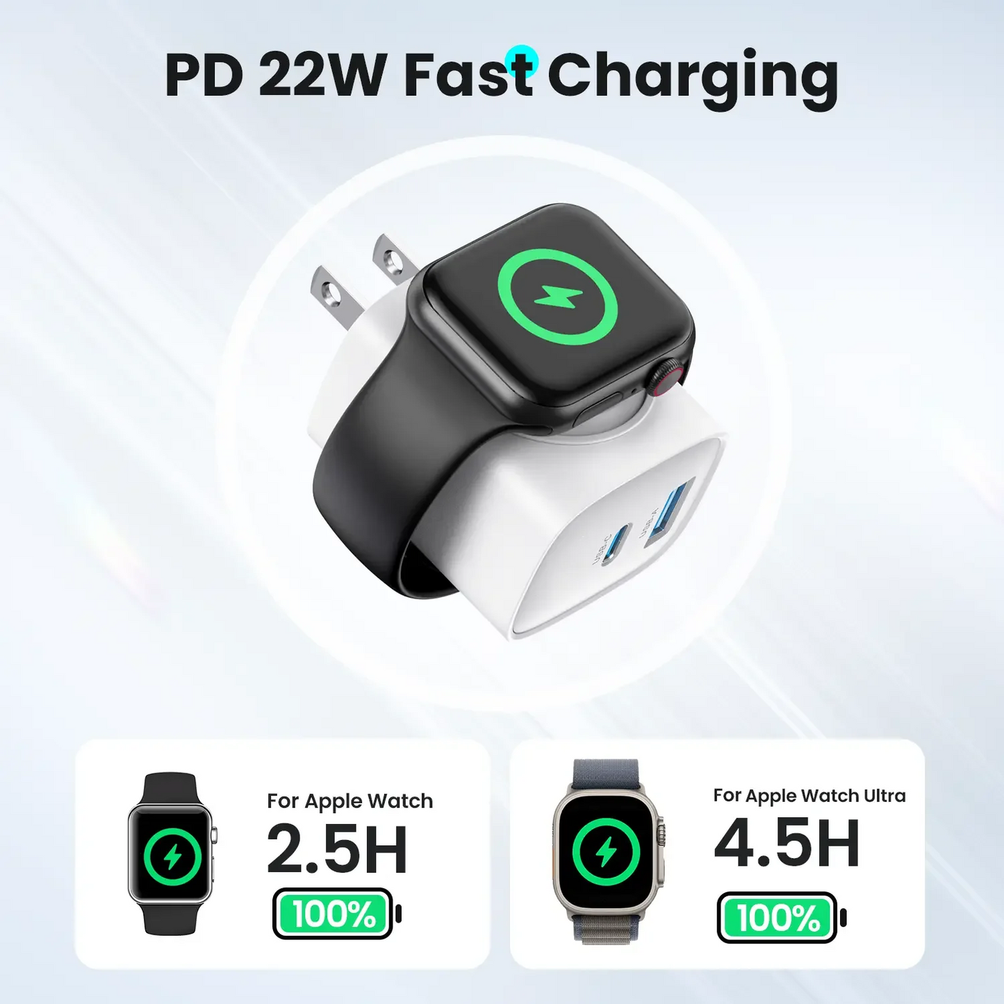 Magnetic 3-in-1 Wireless Charger Plug with Fast Charging