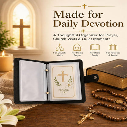 Catholic Faux Leather Holy Card Holder