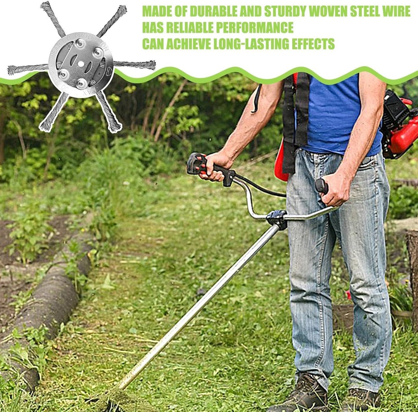 Durable 6-Teel Wire Grass Removal Wheel