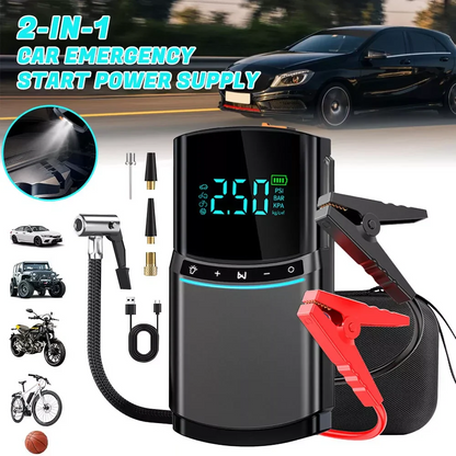 4-in-1 Car Jump Starter with 12000mAh Power Bank