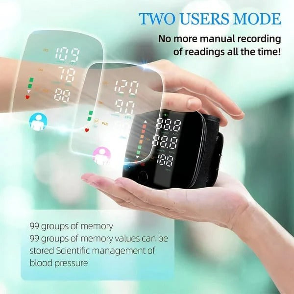 Voice Broadcast Wrist Blood Pressure Monitor with LED Display