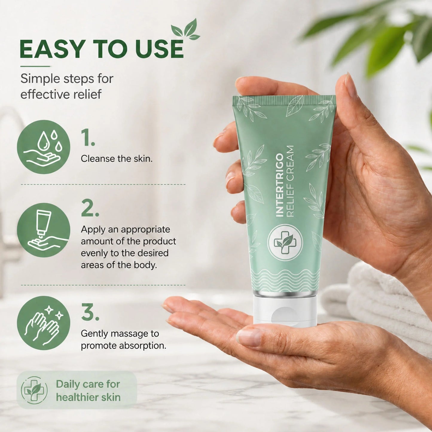 Intertrigo Relief Cream treats 99% of skin fold rashes from the first application