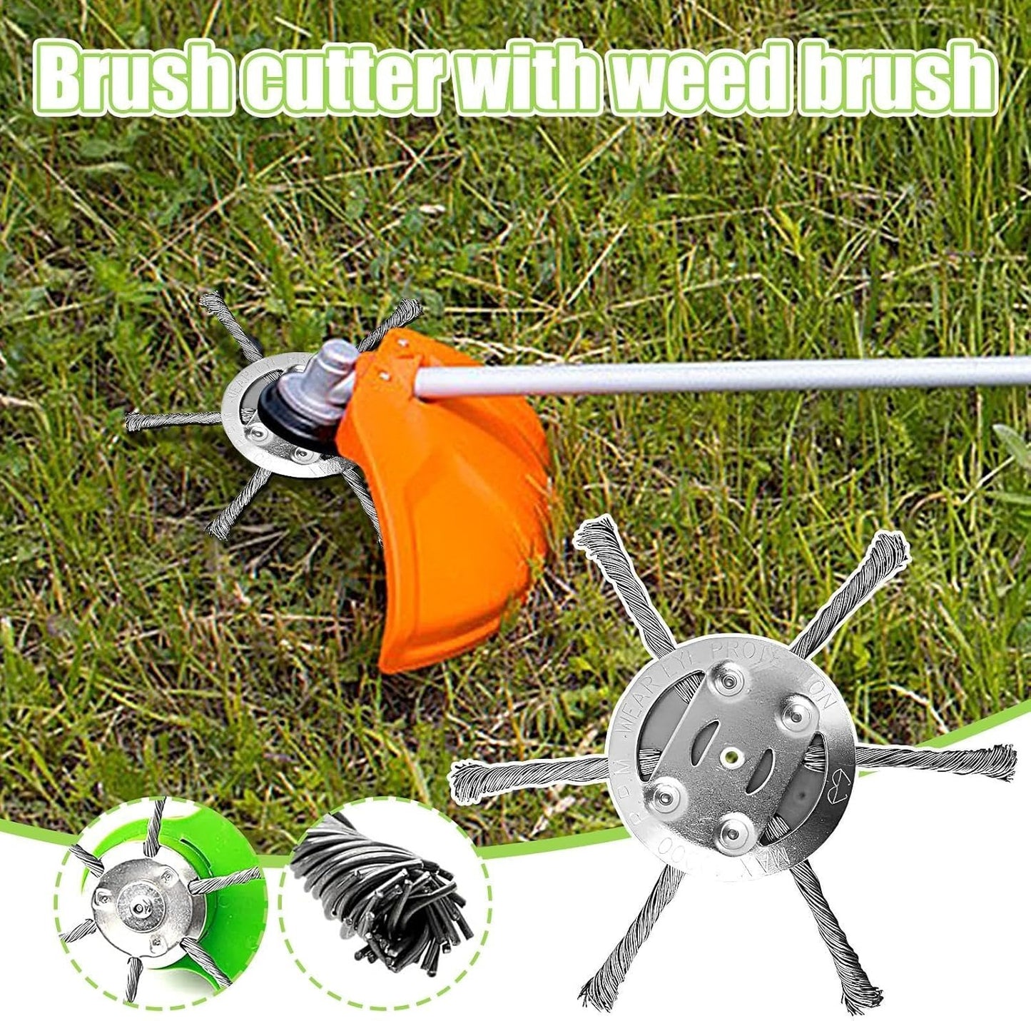 Durable 6-Teel Wire Grass Removal Wheel