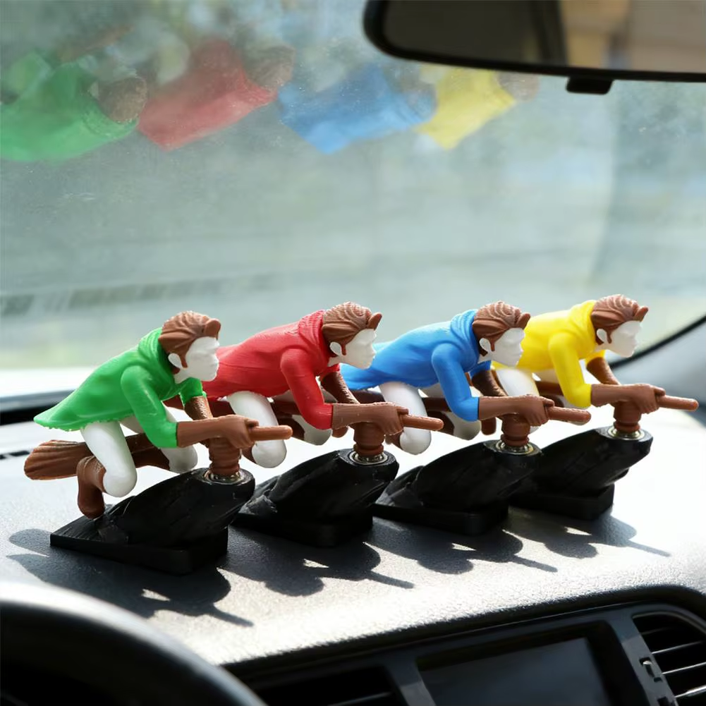 Whimsical Moving Witch Car Ornament