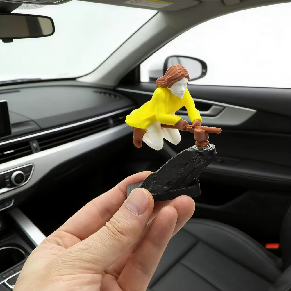 Whimsical Moving Witch Car Ornament
