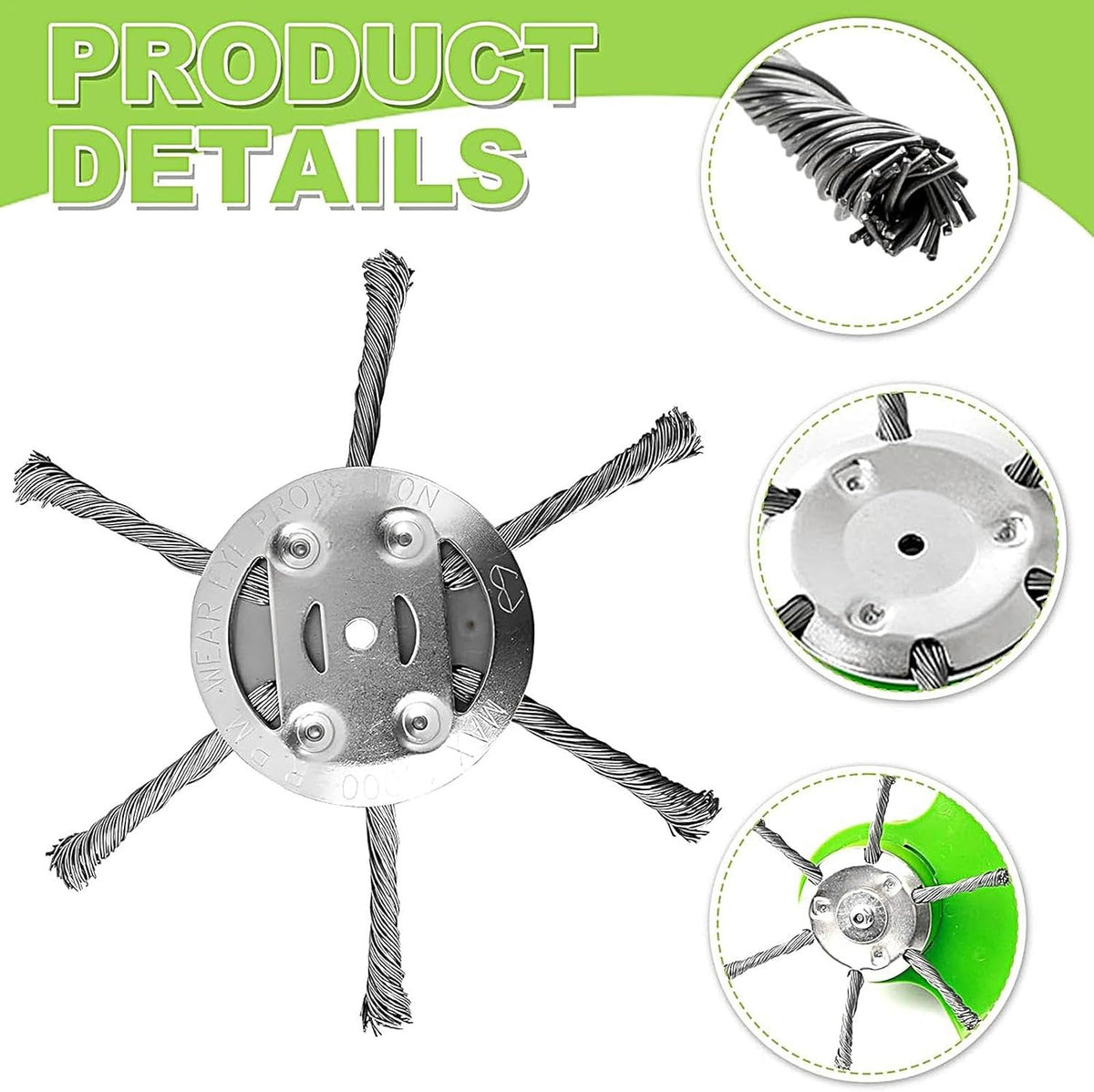 Durable 6-Teel Wire Grass Removal Wheel