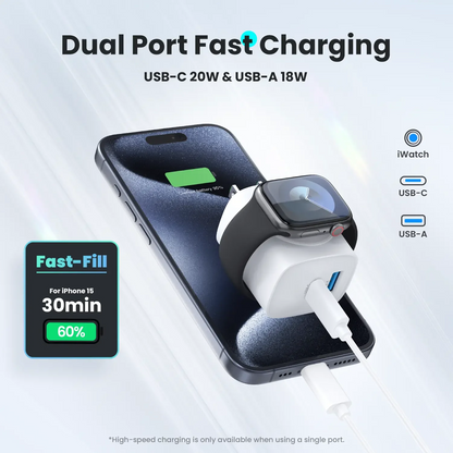 Magnetic 3-in-1 Wireless Charger Plug with Fast Charging