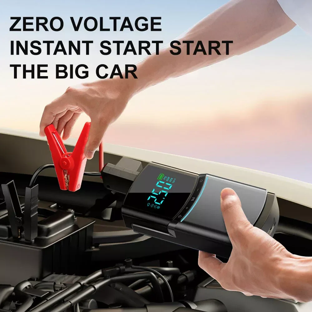 4-in-1 Car Jump Starter with 12000mAh Power Bank