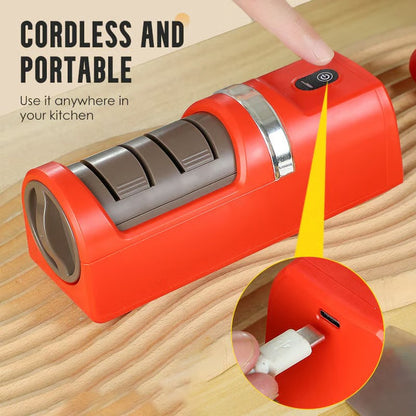 Automatic Electric Knife Sharpener, Fast Sharpening & Blade Protection