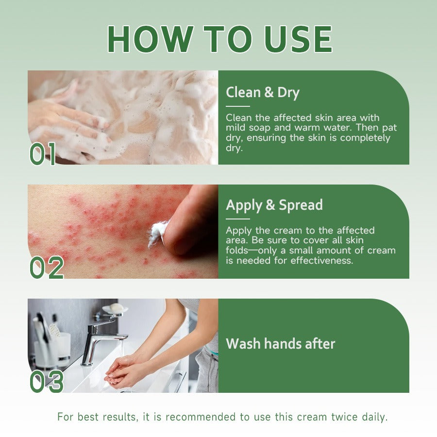 Intertrigo Relief Cream treats 99% of skin fold rashes from the first application
