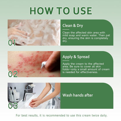 Intertrigo Relief Cream treats 99% of skin fold rashes from the first application