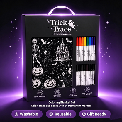 👻Halloween DIY Coloring Blanket with Free 24 Markers🎁Perfect Gift For Family & Friends