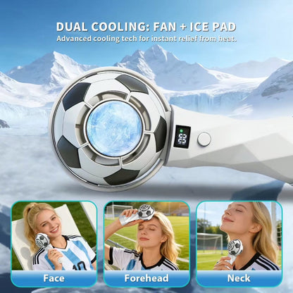 2026 World Soccer USB Rechargeable Football Handheld Fan 