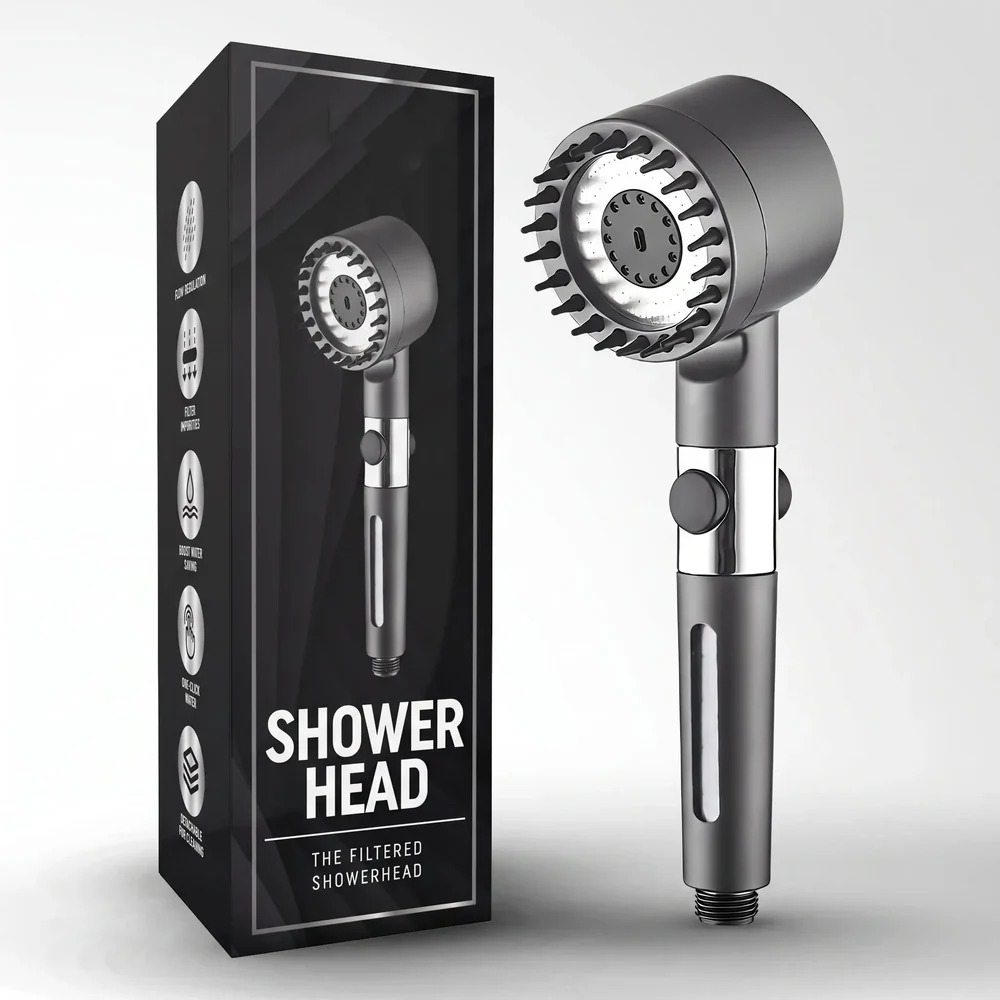 💧ANTI-LIME SCALE SHOWER HEAD (with filters)