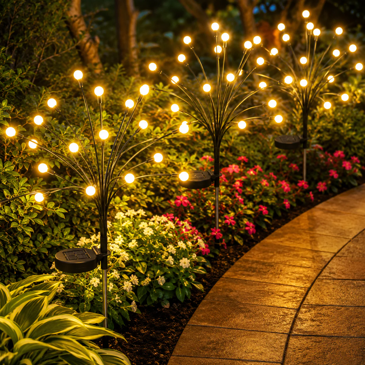 Outdoor Solar Firefly Twinkle Lights, Garden Decor Fairy Lights
