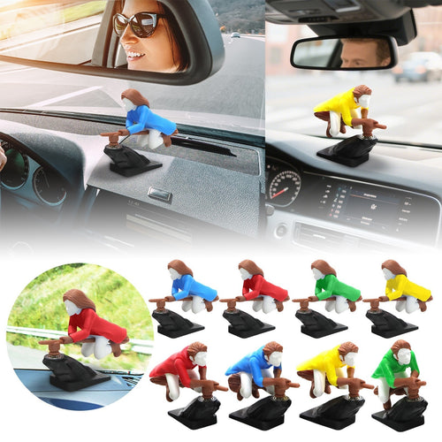Whimsical Moving Witch Car Ornament