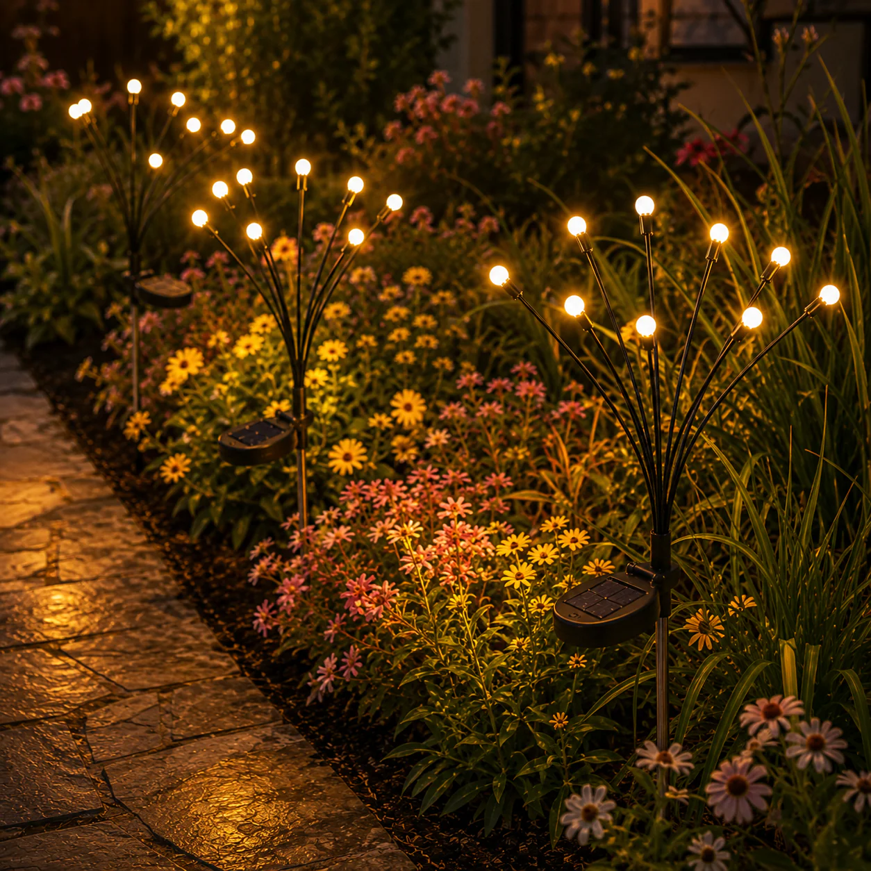 Outdoor Solar Firefly Twinkle Lights, Garden Decor Fairy Lights