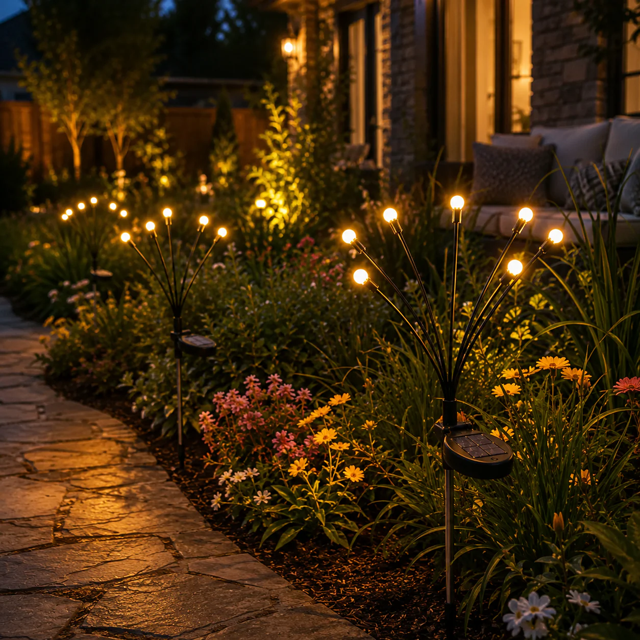 Outdoor Solar Firefly Twinkle Lights, Garden Decor Fairy Lights