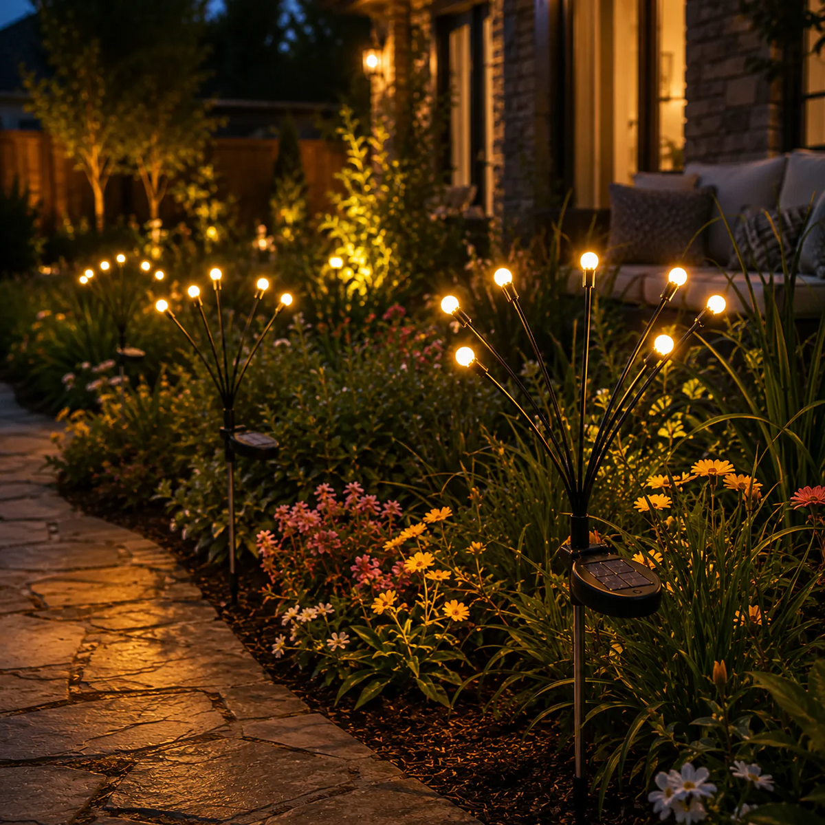 Outdoor Solar Firefly Twinkle Lights, Garden Decor Fairy Lights