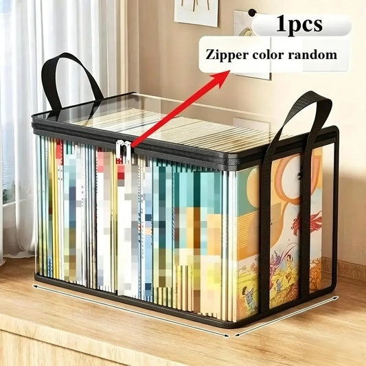 Large Clear Heavy Duty Storage Bin With Hinged Lid