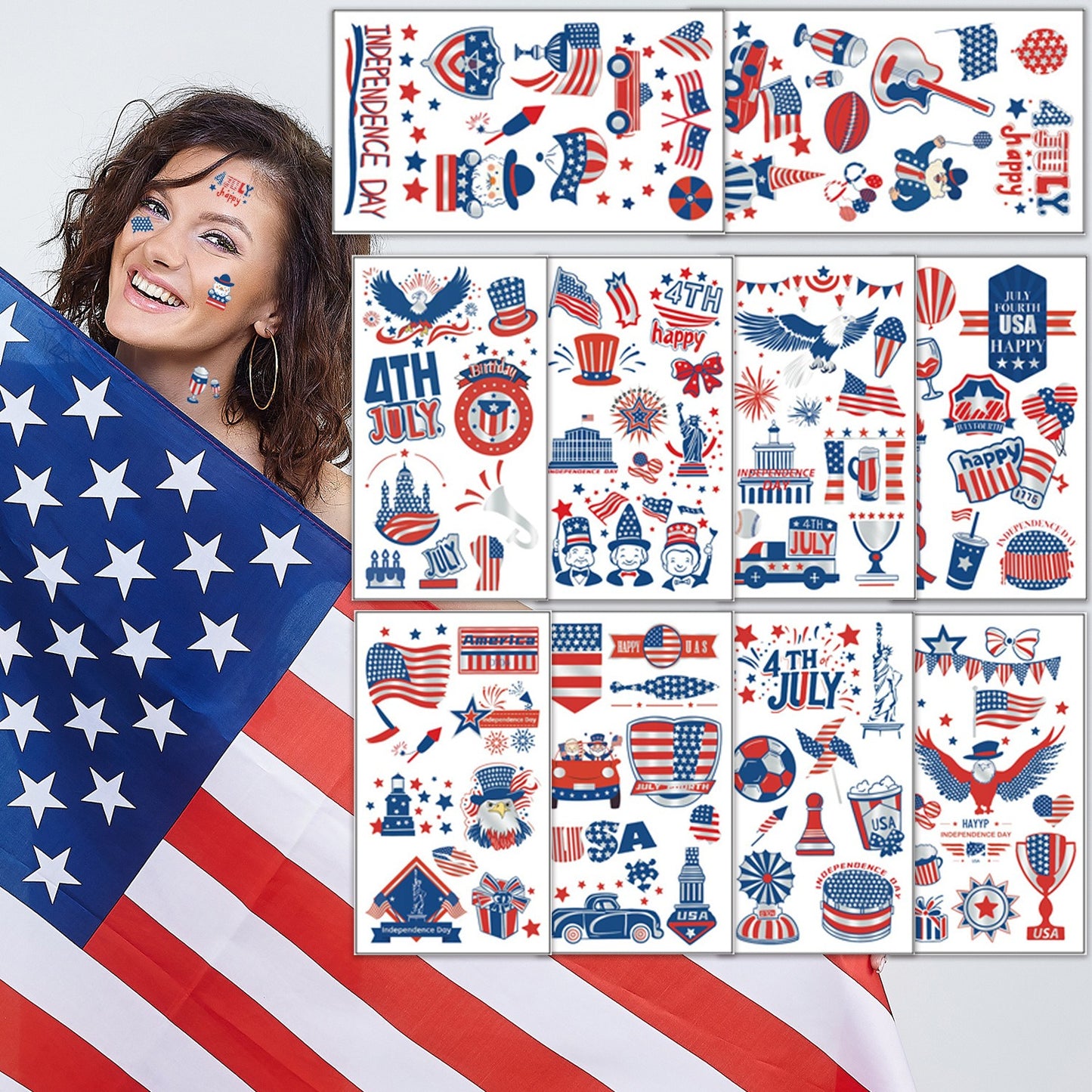250th US Independence & 2026 World Cup National Flag  Tattoos