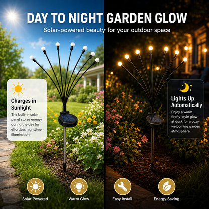 Outdoor Solar Firefly Twinkle Lights, Garden Decor Fairy Lights