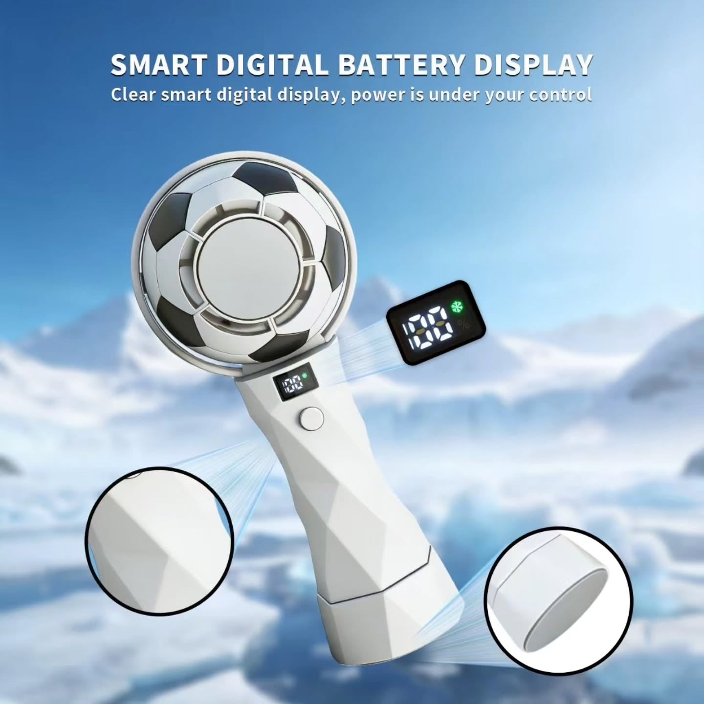 2026 World Soccer USB Rechargeable Football Handheld Fan 