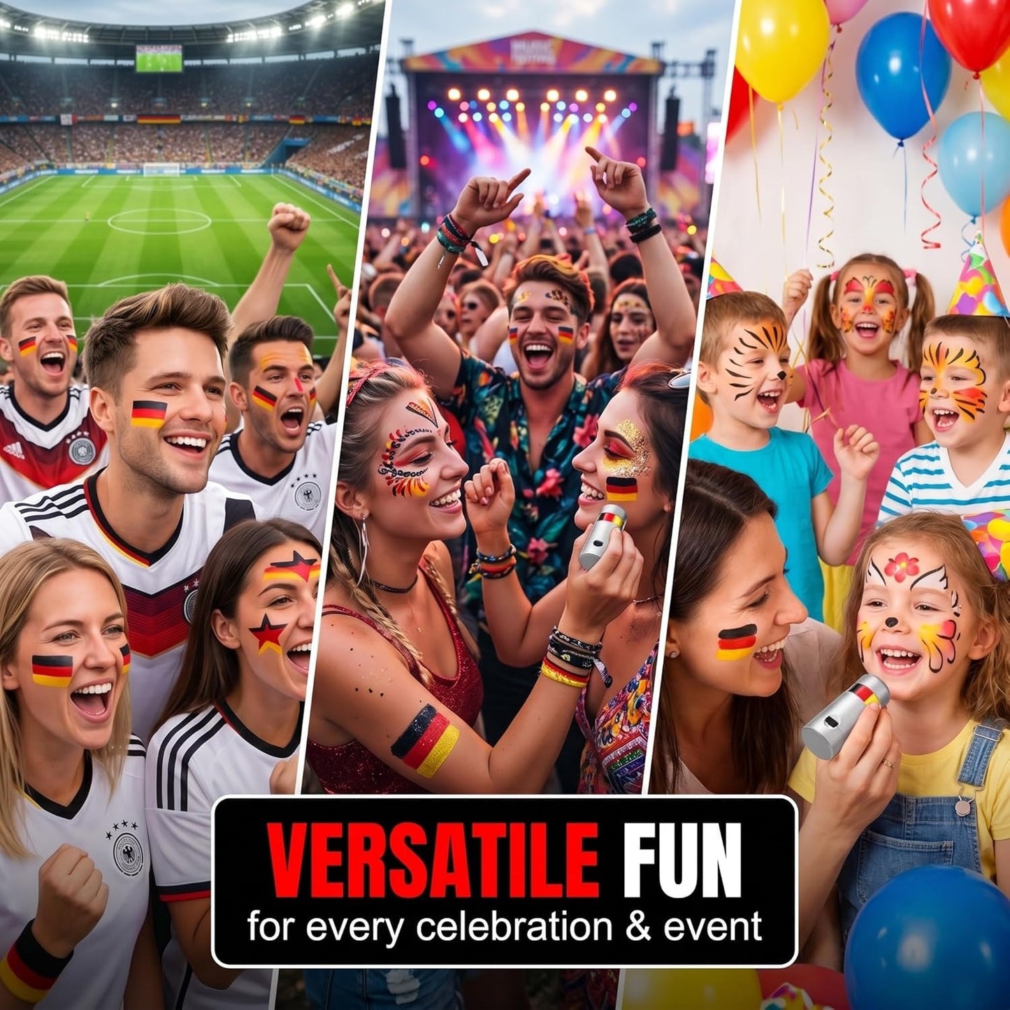 World Cup National Flag 3 Colors Face Paint Pens