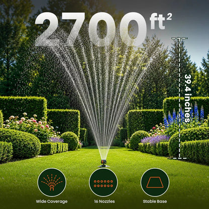 16-Nozzle Oscillating Sprinkler with 4 Adjustable Spray Modes