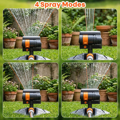 16-Nozzle Oscillating Sprinkler with 4 Adjustable Spray Modes