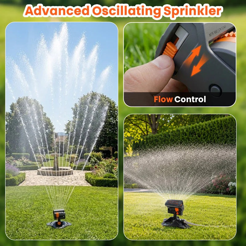 16-Nozzle Oscillating Sprinkler with 4 Adjustable Spray Modes