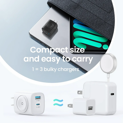 Magnetic 3-in-1 Wireless Charger Plug with Fast Charging