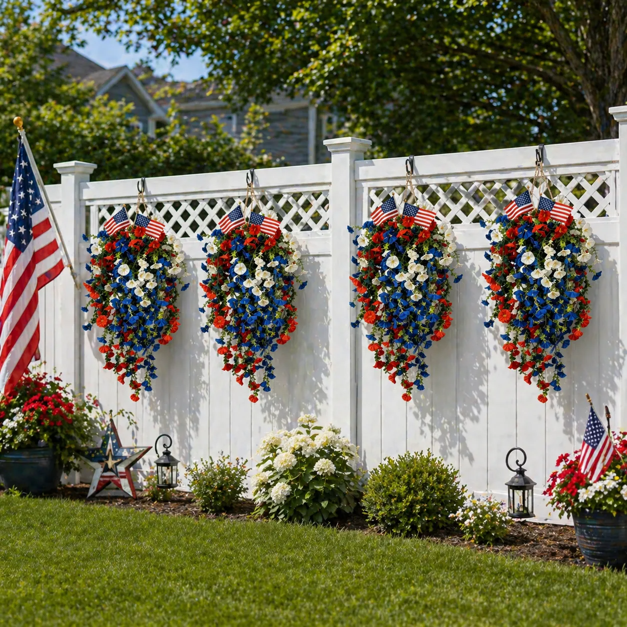 Celebrate America’s 250th Anniversary with Patriotic Hanging Baskets