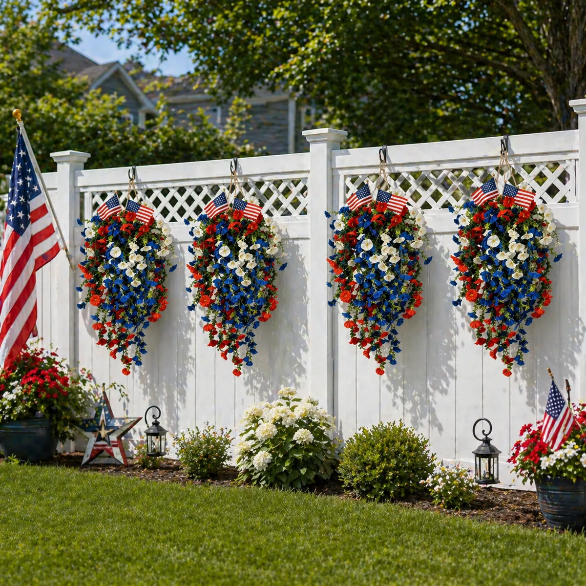Celebrate America’s 250th Anniversary with Patriotic Hanging Baskets