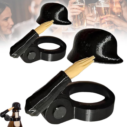 3 Pieces Beer Bottles Helmet Soldier