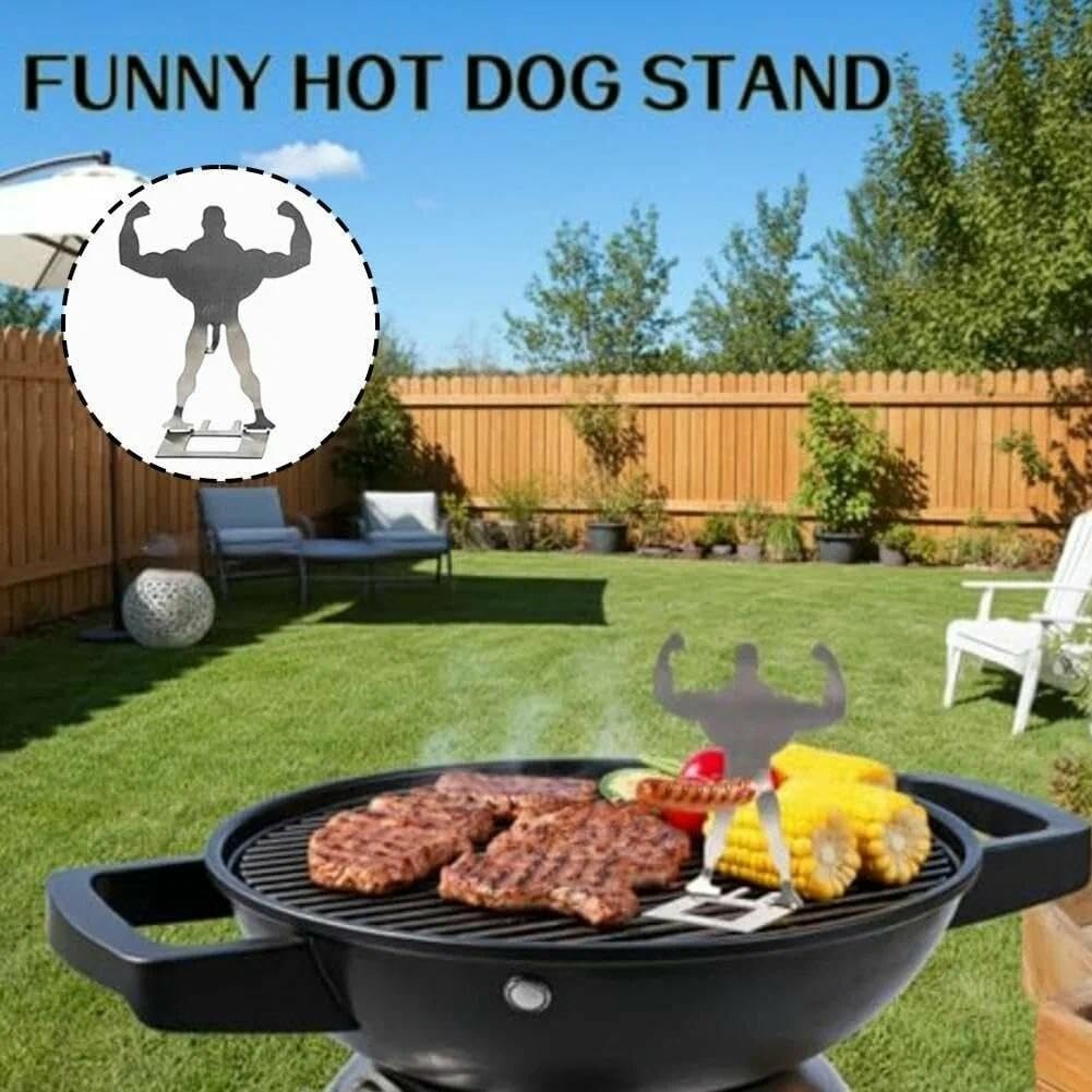 3 PCS Stainless Steel Muscle Man Hot Dog Holder