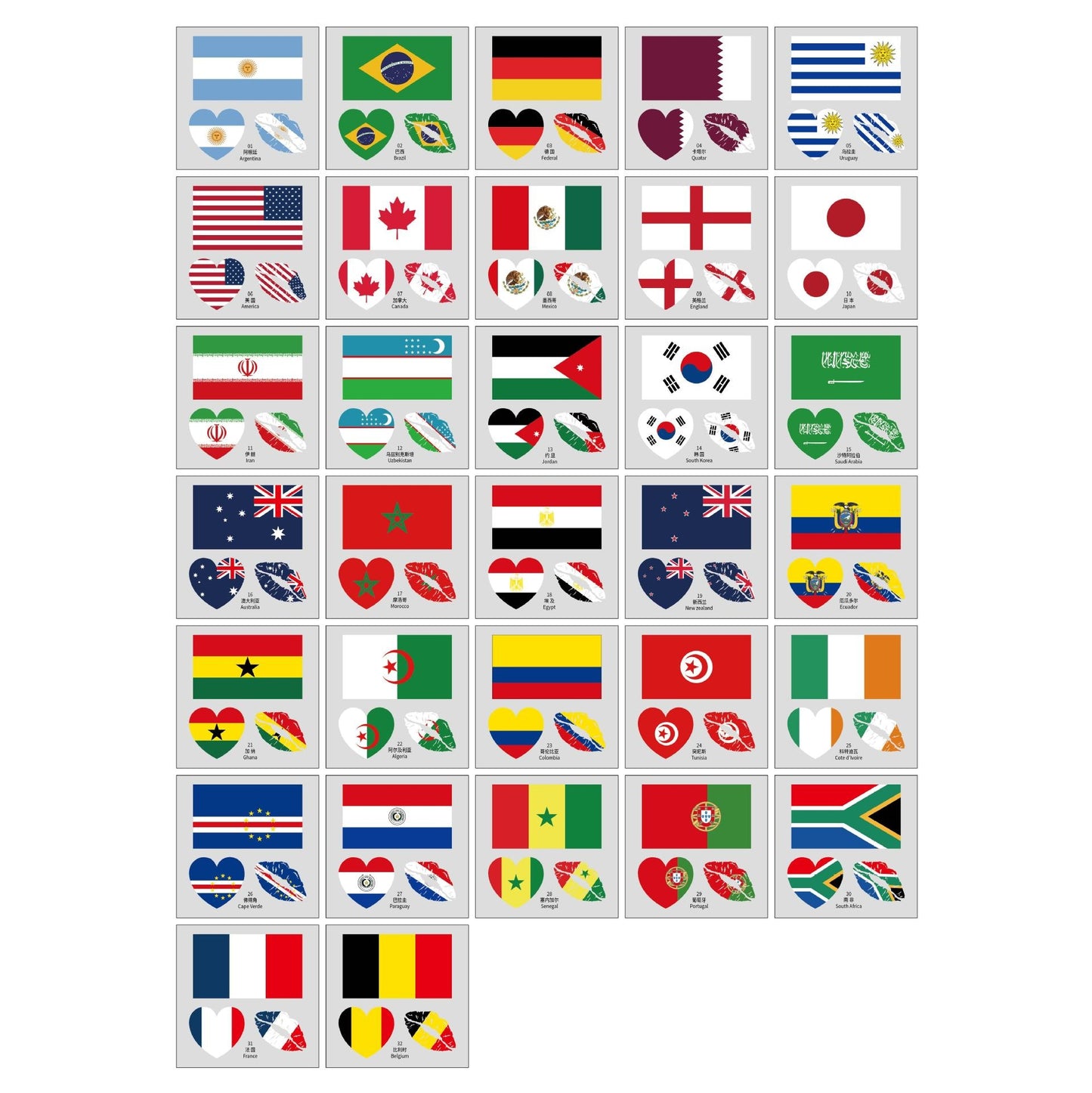 250th US Independence & 2026 World Cup National Flag  Tattoos