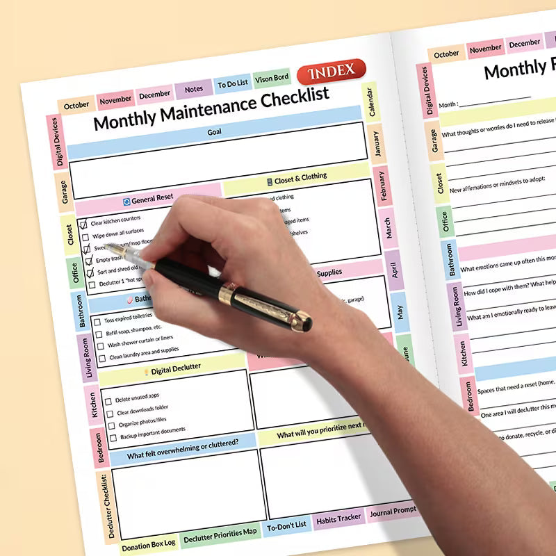Declutter & Clean 2-in-1 Bundle: 2026 Journal + ADHD Cleaning Planner