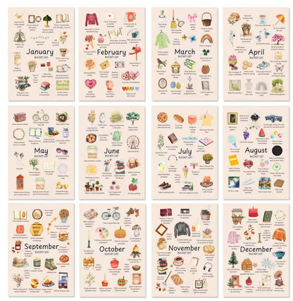 2026 Bucket List Wall Calendar