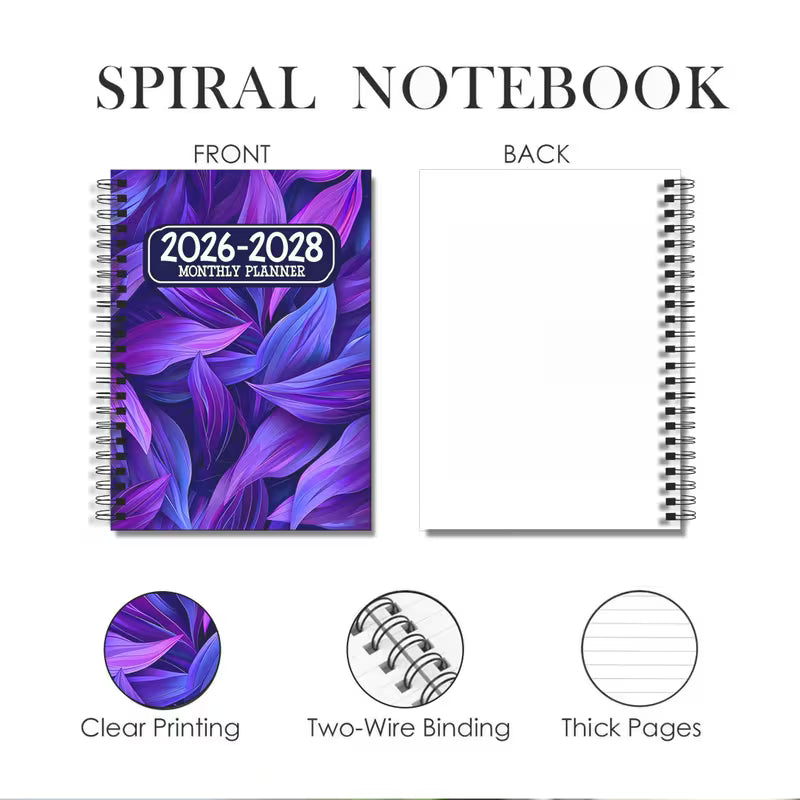 2026-2028 Monthly Planner Notebook