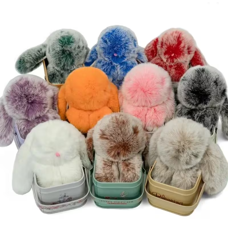 Handmade Plush Bunny Keychain