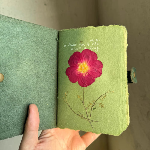 Handmade DIY Green Paper Journal